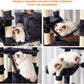 Heybly Cat Tree, 68 inch Multi-Level Cat Tower for Indoor Cats, 2 Widened Plush Perches Cat Condo with Scratching Board and Big Caves, Smoky Gray HCT025G