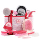 11PCS Horse Grooming Kit Curry Comb Sweat Scraper Horse Bathing Supplies Grooming Tools with Storage Bag Pink Garnet