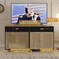 Cat Litter Box Enclosure Furniture Hidden Indoor 2-in-1 Wooden Cat House & Washroom Cabinet with Scratching Board Doors and Drawer, 31.5"x15.7"x34.6"H - Black