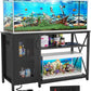 55-75 Gallon Fish Tank Stand , Aquarium Stand with Cabinet & Power Outlets for Fish Tank Accessories Storage, Heavy Duty Metal Terrarium Stand, 52" L*19" W Tabletop, 1200LBS Capacity, Black