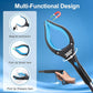 Grabber Reacher Tool - 32” Extra Long Foldable Gripper and Reaching Tool - Heavy Duty Pick Up Stick Grabbers for Seniors, Trash, Surgery Recovery Must Haves Gifts (Black Blue)