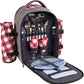 apollo walker Picnic Backpack Bag with Cooler Compartment, Detachable Bottle/Wine Holder, Fleece Blanket, Plates and Cutlery Set (2 Person, Gray)