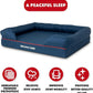 The Dog’s Bed, Large Oxford Blue/Red 36x27 Memory Foam, Pain Relief: Arthritis, Hip & Elbow Dysplasia, Post Surgery, Lameness, Supportive, Calming, Waterproof Washable Cover, Veterinary Approved
