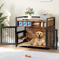 Furniture Style Dog Crate with Storage, 41 Inch Dog Crate Furniture with Double Doors, 2 Stainless Steel Bowls, Dog Crate Furniture-Style Crate for Large/Medium Dog