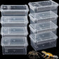 Irenare 8 Pcs Reptile Breeding Breeding Box Plastic Spider Terrarium Tarantula Feeding Box for Bearded Dragon Lizard Spider Gecko Scorpion (Vent Strips,5.9 x 3.9 x 2.5 Inch)