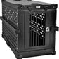 Heavy Duty Fully Collapsible Powder-Coated Aluminum Dog Crate - Medium (Black)