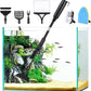 AQQA Aquarium Cleaning Tools Multifunctional 6-in-1 Fish Tank Cleaning Kits with Telesopic Handle Alage Scraper Sponge Scrubber Stiff Brush Plant Fork Gravel Rake Fish Net