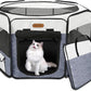 Dog Playpen, Portable Pet Play Pen Foldable Carrying Case, Puppy Pens Outsid for Small Cat Indoor/Outdoor, Removable Mesh Shade Cover
