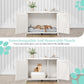 Vongrasig Cat Litter Box Enclosure,Litter Box Furniture Hidden with Barn Door,Wooden Cat Washroom Furniture,Cat House,End Table, Fit Most of Litter Box, White