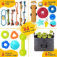 KIPRITII Puppy Toys for Dog Teething -25 Pack Various Puppy Chew Toys with Rope Toys, Dog Treat Balls & Squeaky Toy for Puppy and Small Dogs