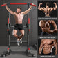 soges Pull Up Bar Dip Station, Power Tower with Boxing Speed Ball & Spinning Target, Adjustable Height Dip Stand Strength Training Fitness Workout Station, Assistive Trainer Pull Up Stand