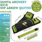 SUNYA Archery Hip Quiver for Arrows. Includes 3 Tubes Arrow Holder, Accessories Pockets and Waist Belt. Fit for Compound and Recurve Bow Practice.