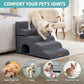 Extra Wide Dog Stairs with Tunnel, Detachable Large Pet Step for Small Medium Dog, Puppy or Cat, Ramp for High Bed, Couch, Sofa or Car, Stable, 19.7x33x22.4 inch, 5 Step, Dark Grey