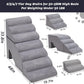 Dog Stair Steps for High Beds 36 inches Tall, 33D Foam Dog Ramp for Bed 32 inches, 7-Step Pet Stair Steps for Small Large Dogs for Bed Climbing, Non-Slip Dog Steps for Older Dogs/Cats, Grey