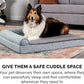 Furhaven Cooling Gel Dog Bed for Large Dogs w/ Removable Bolsters & Washable Cover, For Dogs Up to 125 lbs - Plush & Almond Print L Shaped Chaise - Gray Almonds, Jumbo Plus/XXL