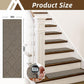 COSY HOMEER Stair Treads for Wooden Steps 9"x28" Washable Indoor Carpet Stair Treads Non Slip Soft Polyester Stair Carpet Tread Reusable Stair Runner Rugs for Kids, Elders,Pets,Light Brown,7pcs