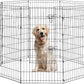 8-Panel Tall Dog Playpen Crate Fence Pet Kennel Play Pen Exercise Cage, 42-Inch, Black