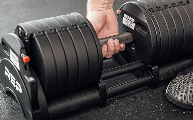 Rep Fitness Quickdraw Adjustable Dumbbells, Multiple weight ranges available including: 5-30, 5-40,5-50 and 5-60 lbs