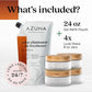 Azuna Air Freshener & Odor Eliminator for Strong Odor | 4 Room Kit Includes (4) Empty Luxe Glass Jars & 24oz Gel Refill with Tea Tree Essential Oil | Sandalwood Scent | Last 60-90 Days