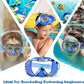 Kids Swim Goggles 180° Snorkel Diving Mask with Nose Cover, Anti-Fog Kids Swimming Goggles with Elastic Fabric Strap for Kids Boys Girls