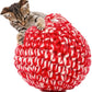 JAYU PET Red Cat Ball [W/Bell Version] - Handmade Silvervine Cat Toy with Catnip, Interactive Matatabi Ball for Indoor Cats & Kittens, Feline Play Toy & Gift (2.7 inch)