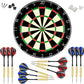 LinkVisions Dartboard with Staple-Free Bullseye, 18g Steel Tip Darts Set,12 Steel Tip Darts 18g, Dartboard Mounting Kits Included