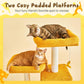 MWPO Cat Tree, 70.1-Inch Tall Cat Tower for Indoor Cats Large Adult, Multi-Level Cat Condo with 5 Scratching Posts, 2 Padded Perches, Hammock, Dangling Toys, Yellow