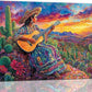 Mexican Women Pictures Wall Art, Cactus Landscape Bathroom Wall Decor, Nature Scenery Aesthetics Framed Painting Desert Modern Canvas Artwork for Bathroom Bedroom Living Room Decorations 20"L x 16"W