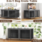 EasyCom 63" Dog Cage Furniture for 2 Pets with Divider, XL Wooden Double Dog Crate Furniture TV Stand for Mideum Breed, Durable and Sturdy