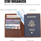 WANDERINGS Leather Travel Wallet with Passport Holder - 5.5" x 4" - Genuine Leather Case with RFID Blocking for Men and Women - Folding Wallet for Passports