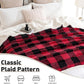 PU MEI Sherpa Fleece Throw Blanket 80" x 90" Reversible Plush Fluffy Large Big Blanket Lattice Flannel Blankets for All Season Use, Red and Black