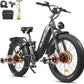 2600W Dual Motor Electric Bike for Adults 48V 30AH Removable Battery 32MPH 26" Terrain Fat Tire 80 Miles Long Rang Mountain Bike Full Suspension with Hydraulic Disc Brake UL2849 Certified Bicycle