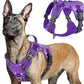 rabbitgoo Tactical Dog Harness for Large Dogs, No Pull Military Service Vest with Handle & Molle, Easy Control for Training Walking, Adjustable Reflective Straps, Purple Camo, L