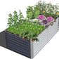 Domi Raised Garden Beds Outdoor, 6x3x2ft Thickening Tall Metal Rectangular Deep Root Box Planter for Vegetables, Flowers, Herbs, and Succulents 2" Deep w/ 256 Gallon Capacity - Silvery