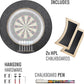 Dart Board Cabinet Set with LED Light; Bristle Dartboard, Built in LED Light, Darts and Chalkboards