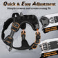rabbitgoo Dog Harness Medium Sized No Pull, Tactical Service Pet Vest with Molle and Control Handle, Adjustable and Reflective Military Harness for Easy Walking and Training, Black, M