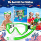 U PHITNIS Kids Snorkel Set for Age 4-14 - Dry Top Snorkeling Gear for Kids Junior & Youth - Childs Diving Mask with Big Eyes for Boys Girls - Anti-Fog Snorkeling Mask and Snorkel Set