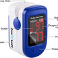 Zacurate 500BL Fingertip Pulse Oximeter Blood Oxygen Saturation Monitor with Batteries Included (Navy Blue)