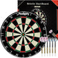Bristle Dart Board Set, Professional Dart Board 18" with 6pcs 18g Darts Outdoor Dartboard Set, Compressed Sisal Metal Wire Board with Rotating Number Ring