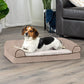 FurHaven Soft, Orthopedic Foam Sofa Dog Bed with Washable & Removable Cover - Sherpa/Chenille - Cream, Dogs Up to 35 lbs - Medium