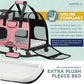 Katziela Pet Carrier - Airline Compliant Dog Carrier - TSA Approved Pet Carrier for Small Dogs and Cats - Soft FAA Travel Airplane Dog Carrier Luggage (Pink/White-6 Wheels)