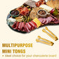 12 PCS Small Serving Tongs, 4.3" Mini Gold Tongs, Gold Kitchen Tongs for Serving Food, Coffee Bar, Tea Party, Desserts Party and Ice Bucket