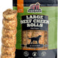 Redbarn Pet Products All-Natural Large Beef Cheek Rolls for Dogs, Chicken & Carrot Glazed - Single Ingredient Grain-Free Chew Treat Naturally Rich in Collagen - Packaging May Vary, Pack of 4