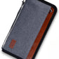Real Leather Wallet RFID Family Passport Holder Waterproof Travel Essentials (Grey)