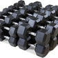 WF Athletic Supply Rubber Coated Hex Dumbbell Set, Multiple Choices Available - Dumbbells with Rack Stand and Mat, or Dumbbells Only (200/550/1200/2100/3000 LB)