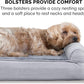 Furhaven Cooling Gel Dog Bed for Medium/Small Dogs w/ Removable Bolsters & Washable Cover, For Dogs Up to 35 lbs - Plush & Suede Sofa - Gray, Medium