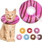 Cat Cone Collar Soft, Adjustable Cat Recovery Collars Kitten Cones to Stop Licking, Cute Donut E Collar After Surgery, Anti-Lick Wound Healing Elizabethan Collar for Kittens (Pink, Small)