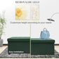 Storage Ottoman Bench, 43 Inch Foldable Ottoman with Legs, Velvet Foot Rest Stool, End of Bed Bench, Storage Chest for Living Room, Bedroom (Green)