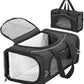 ‌Petsfit Airline Approved Pet Carrier for Small Dogs & Cats, 19x9x12 TSA Approved Carrier, with Removable Dual-Sided Padding (2-Way Placement) - Fits Under Most Airplane Seats, Escape Proof (Black)