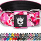 TSPRO Tactical Dog Collar 1.5 Inch Wide Thick Dog Collars with Heavy Duty Metal Buckle, Durable, Strong, Adjustable for Medium to Large Dogs (Camo Pink M)
